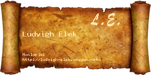 Ludvigh Elek névjegykártya